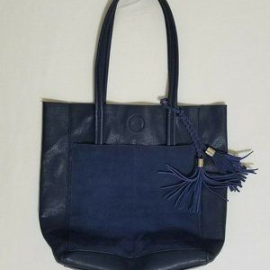 La Diva Leather Handbag Tote Purse With Tassels